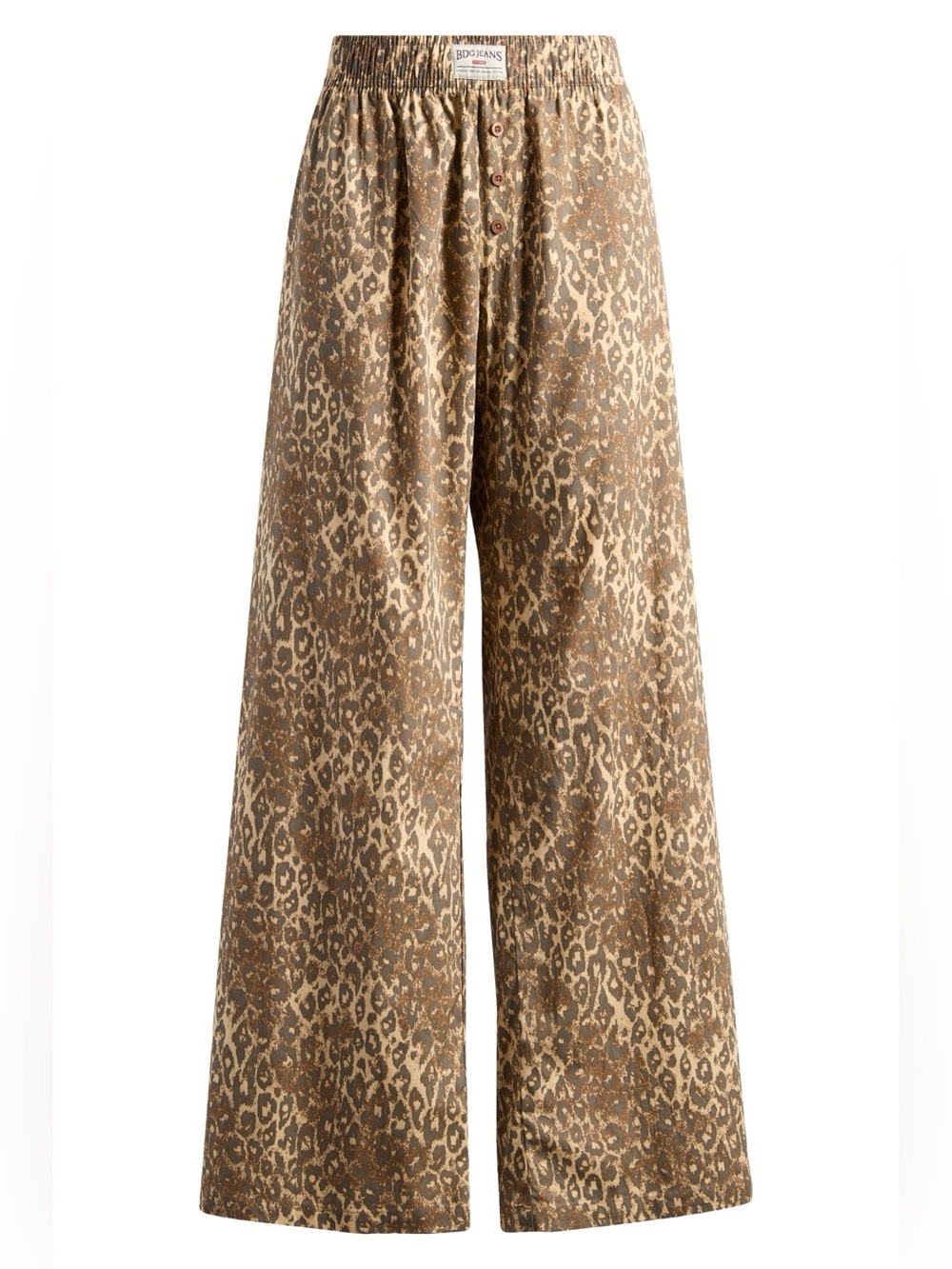 BDG Urban Outfitters Animal Leopard Print Wide Leg Pants 100% Cotton Size XS